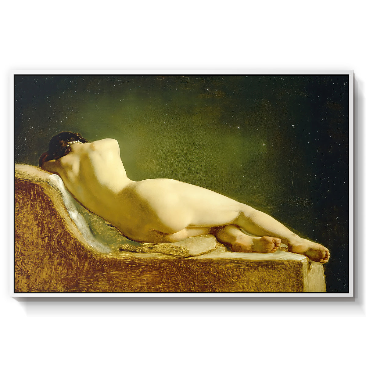 Reclining Nude (Liggende model), 1833 - Floater Framed Canvas Print