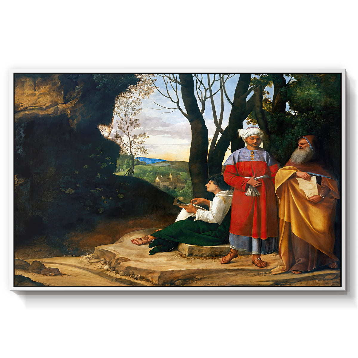 The Three Philosophers, c. 1508-1509 - Floater Framed Canvas Print