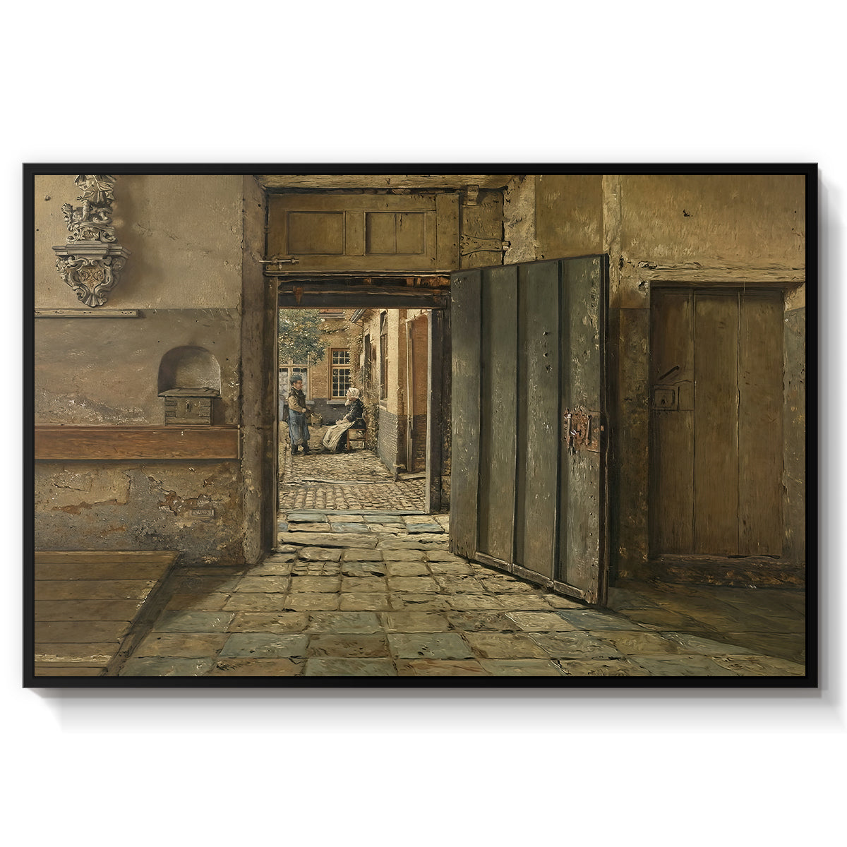 The Conversation, 1884 - Floater Framed Canvas Print