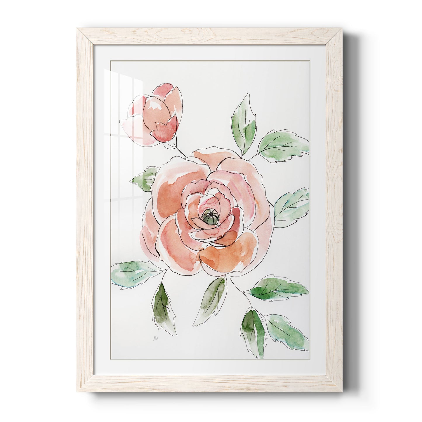 Rose Contour - Barnwood Framed Art Print