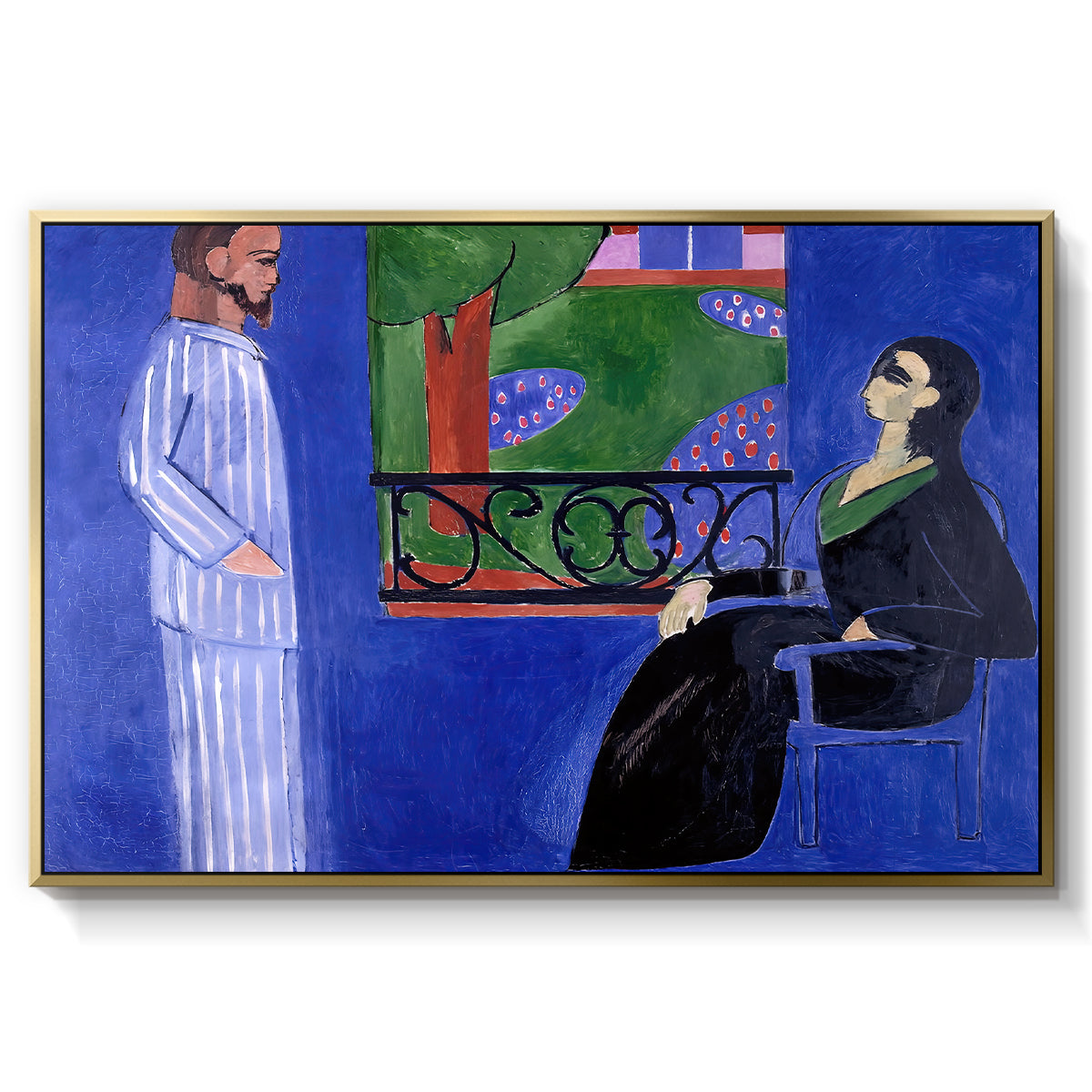 The Conversation, c. 1908-1912 - Floater Framed Canvas Print
