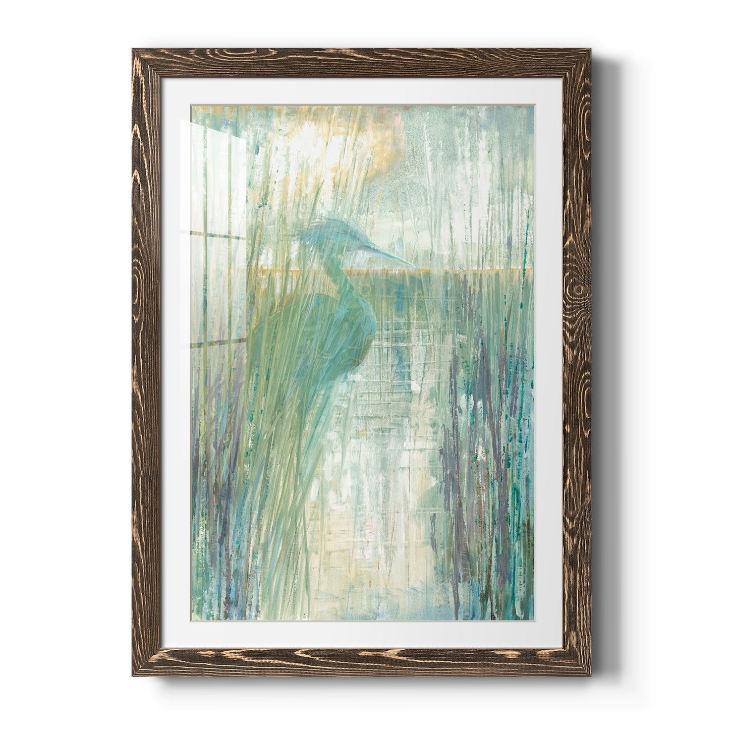 Morning Egret I - Premium Framed Print - Distressed Barnwood Frame - Ready to Hang