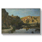 River Landscape with Cliffs, c. 1850-1860 - Floater Framed Canvas Print