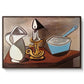 Jug, Candle, and Enamel Pan, 1950 - Floater Framed Canvas Print