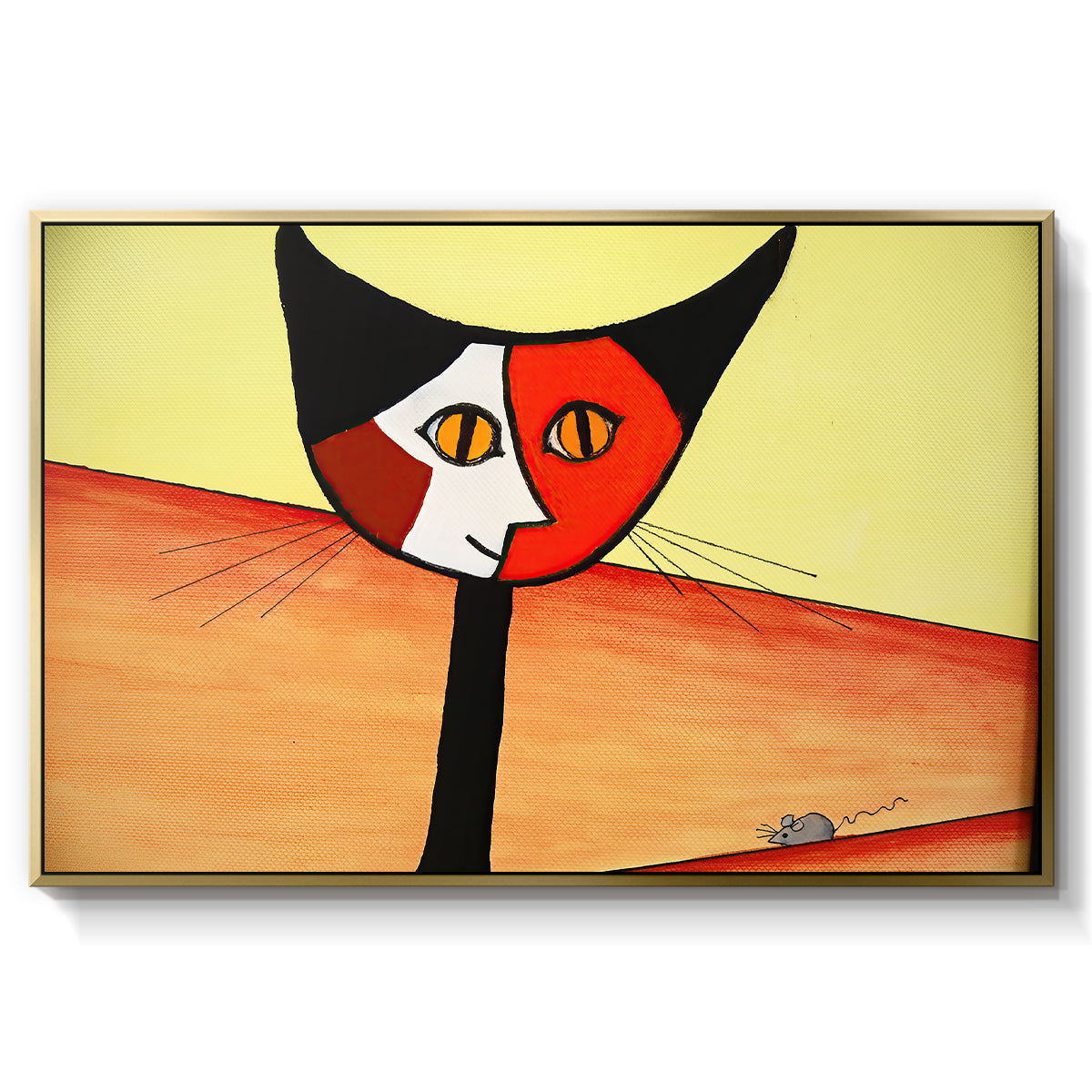 Picasso's Cat–El Gato - Floater Framed Canvas Print