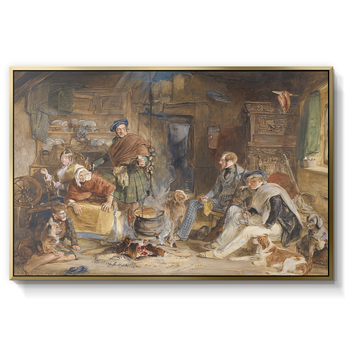 Highland Hospitality, 1832 - Floater Framed Canvas Print
