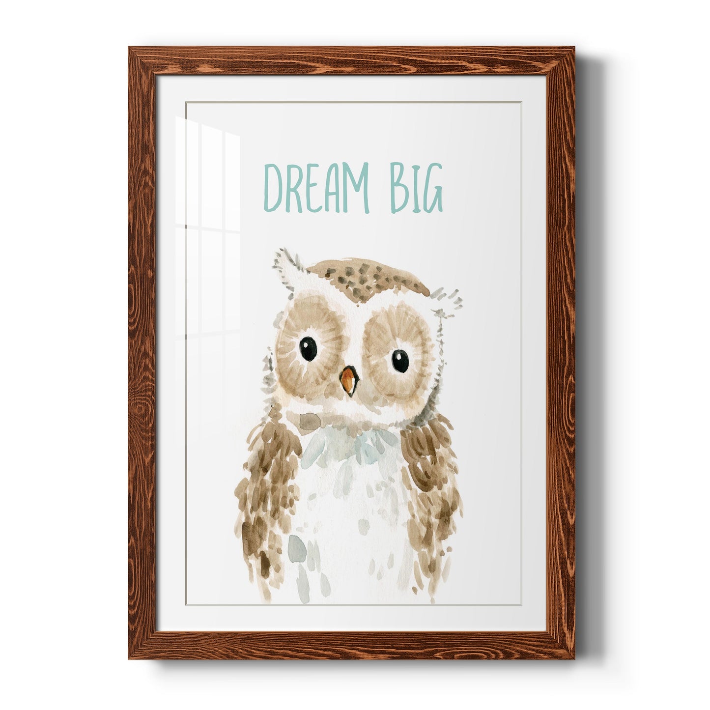 Dream Big Owl - Premium Framed Print - Distressed Barnwood Frame - Ready to Hang