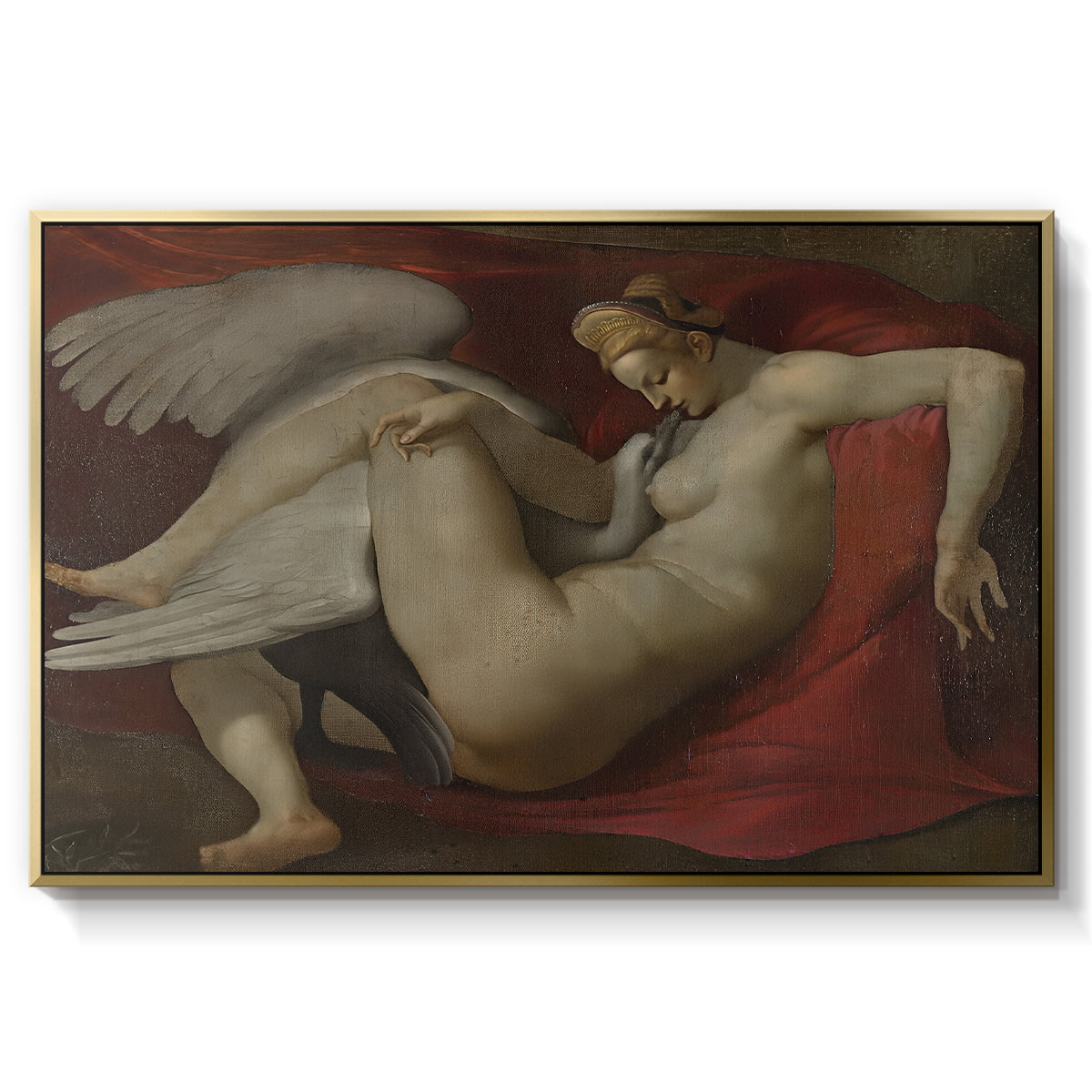 Leda and the Swan (16th-Century Version), c. 1530 - Floater Framed Canvas Print