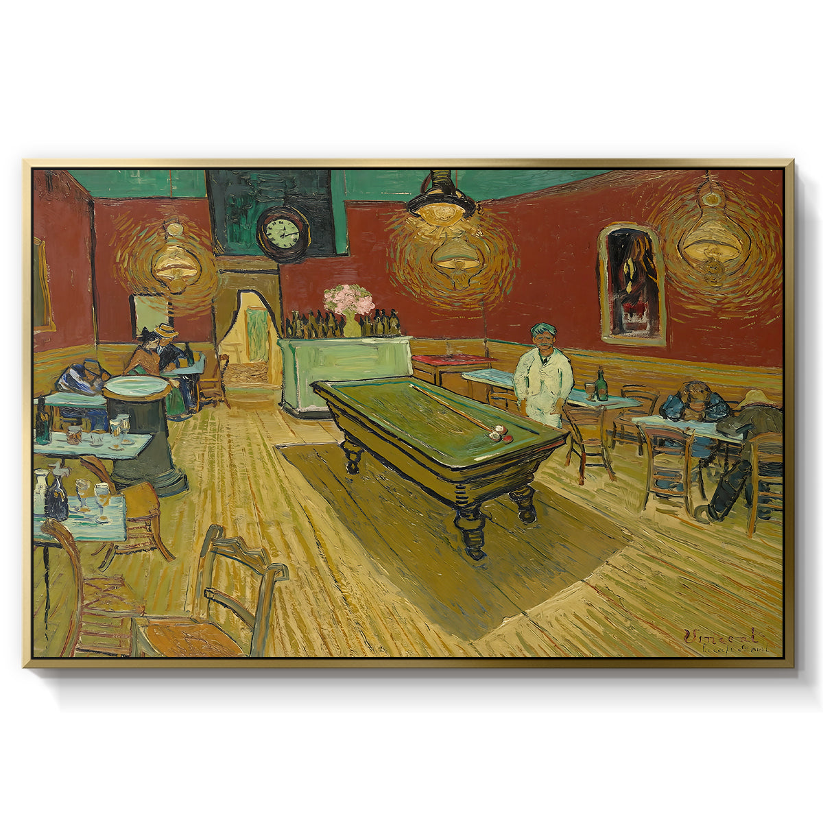 The Night Café, 1888 - Floater Framed Canvas Print