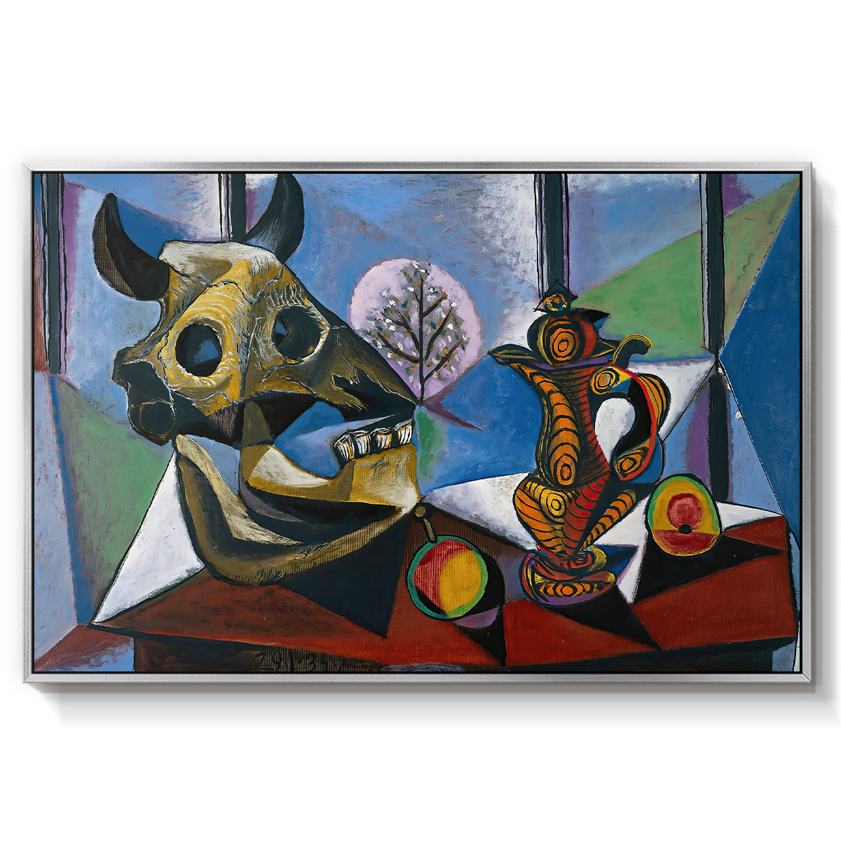 Still Life with Bull's Skull, 1939 - Floater Framed Canvas Print