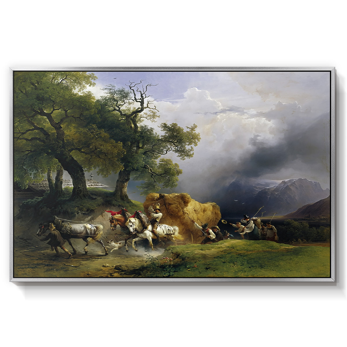 The Harvest Wagon (Der Heuwagen), c. 1850 - Floater Framed Canvas Print