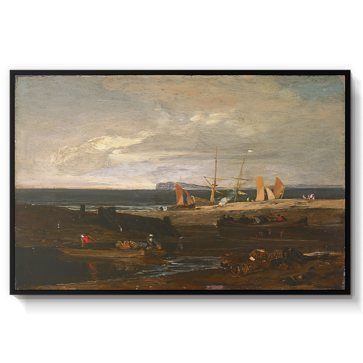 A Scene on the English Coast, c. 1798 - Floater Framed Canvas Print