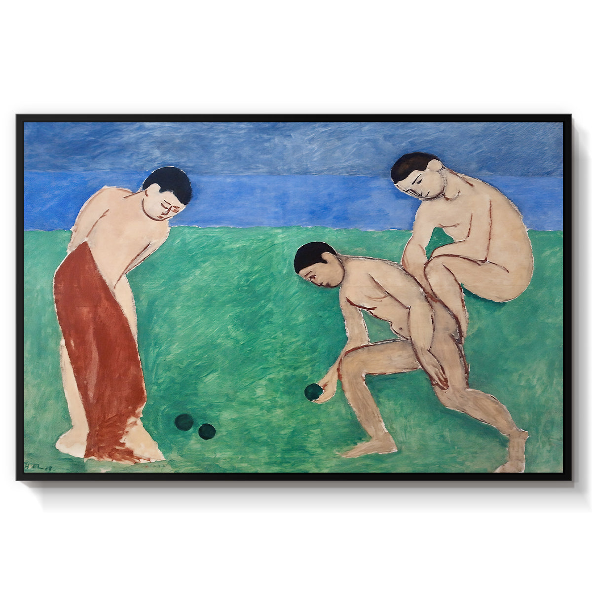 Game of Bowls, 1908 - Floater Framed Canvas Print