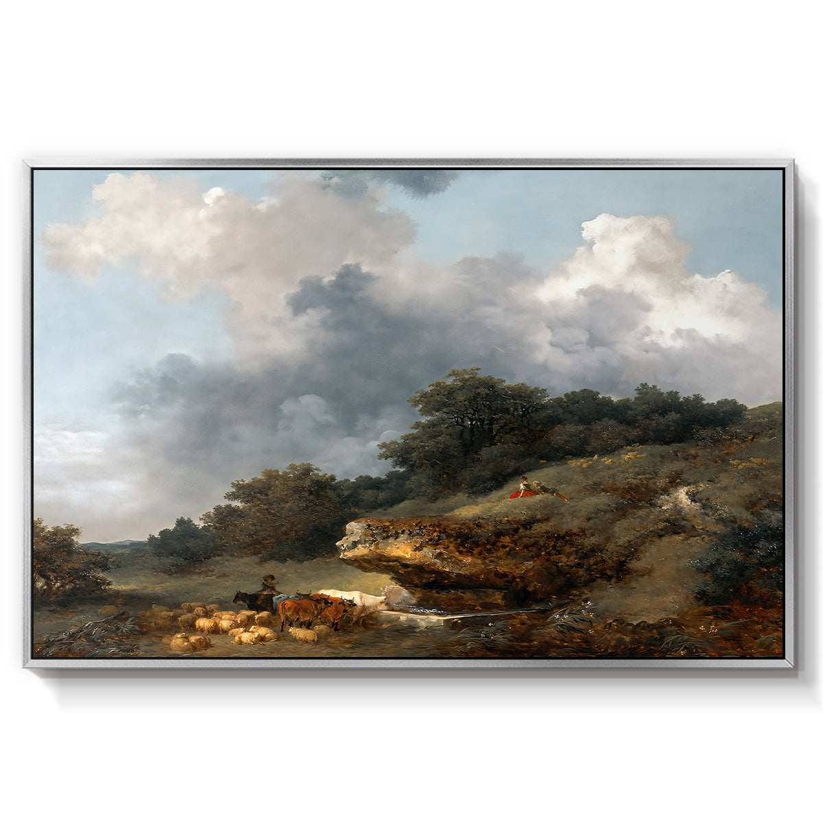 The Watering Place, c. 1765 - Floater Framed Canvas Print