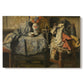 Canvas art print portraying an assortment of objects arranged on table in detailed still life composition, set against a white background