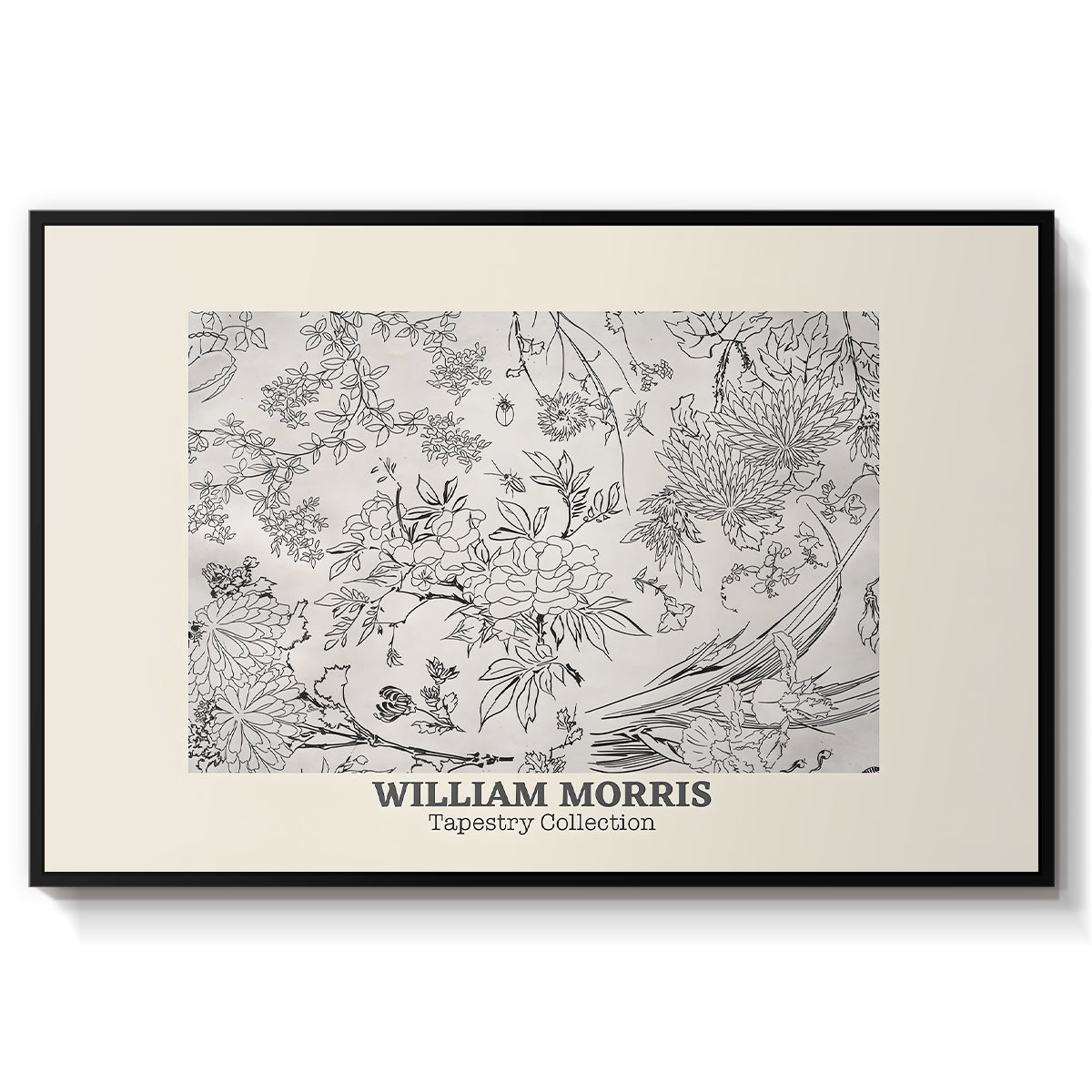 Fleurs, 1866 (Morris Inspired) - Floater Framed Canvas Print