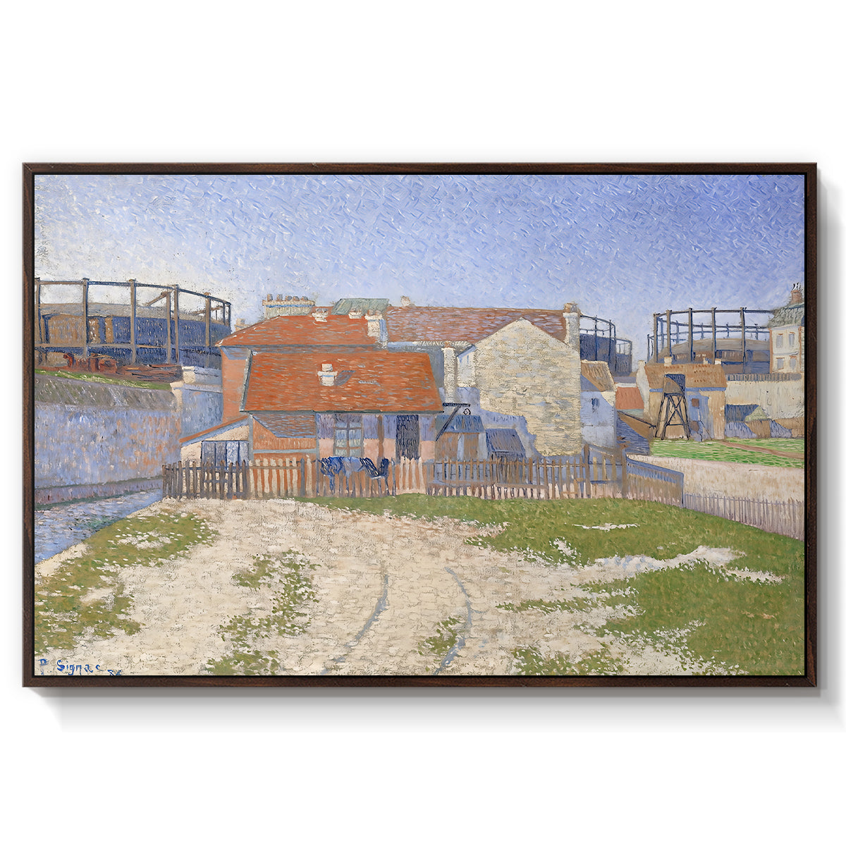 Gasometers at Clichy, 1886 - Floater Framed Canvas Print