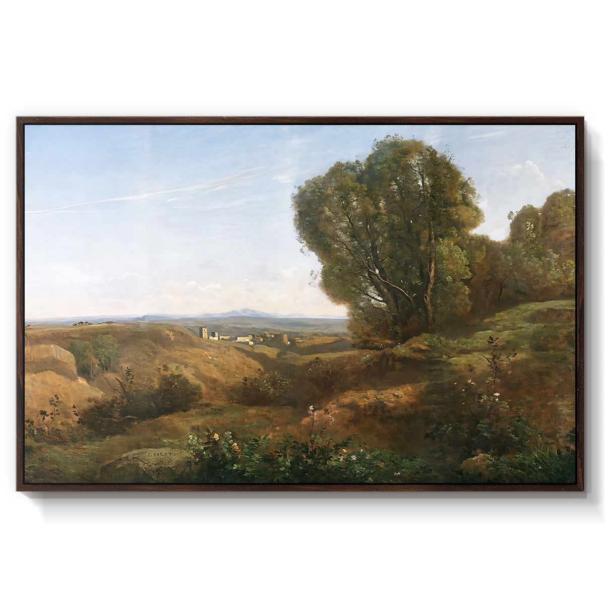 Souvenir of Roquemaure in the Gard, c. 1853 - Floater Framed Canvas Print