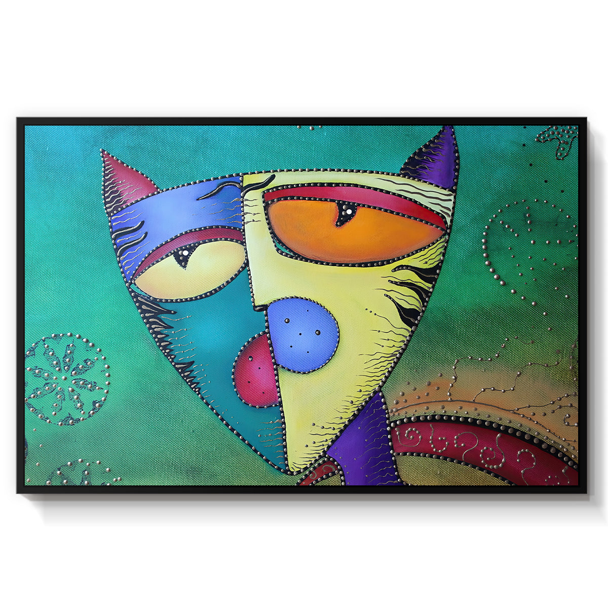 Celestial Cat - Floater Framed Canvas Print
