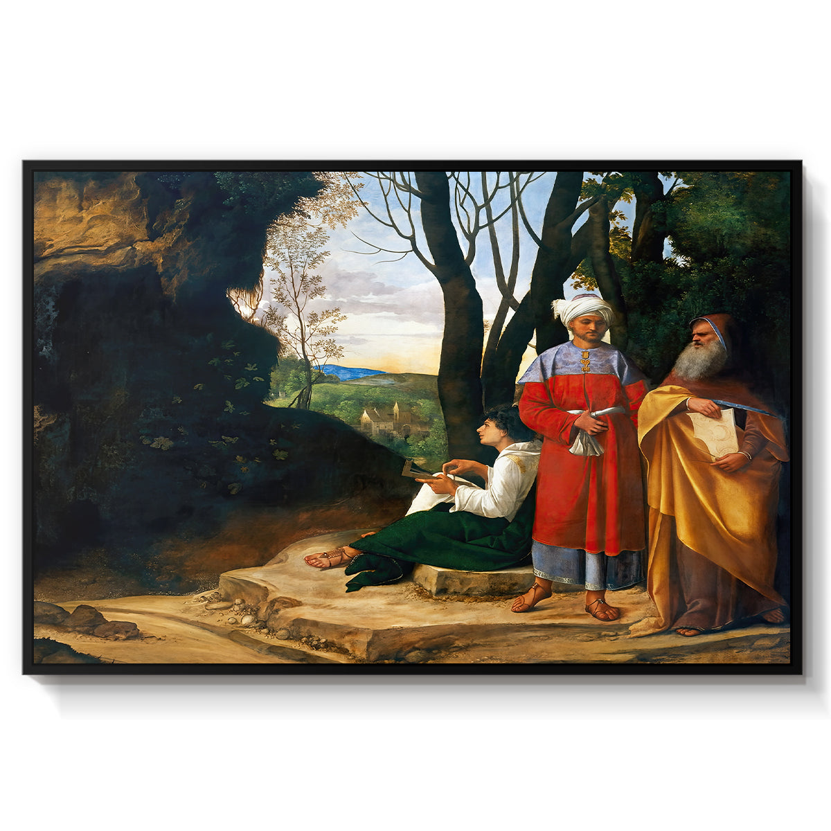 The Three Philosophers, c. 1508-1509 - Floater Framed Canvas Print