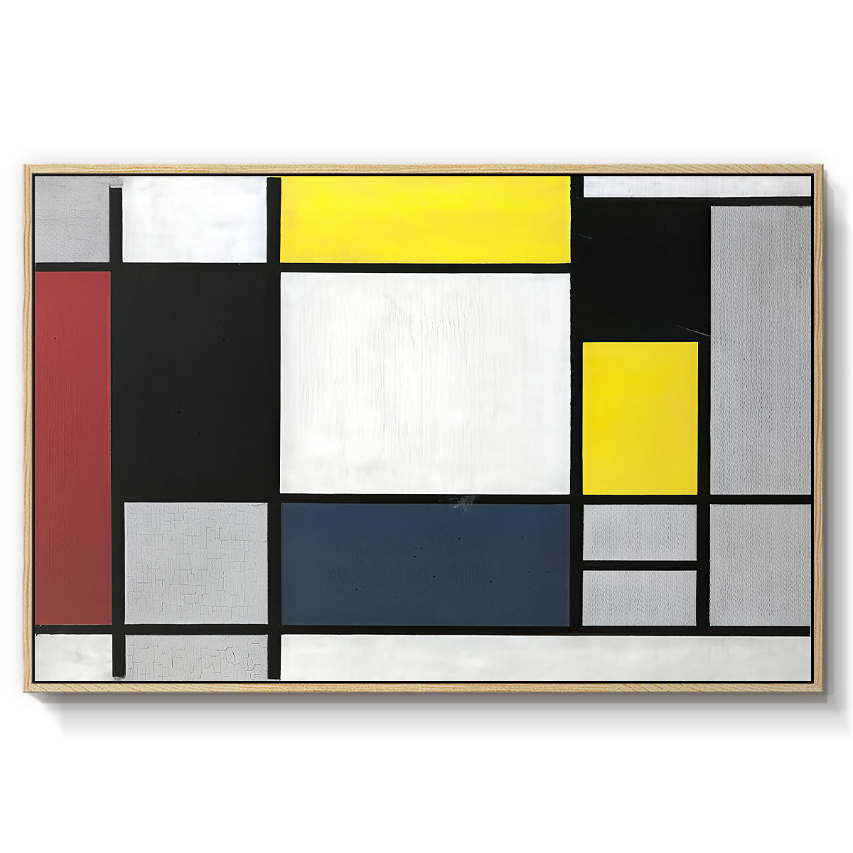 Composition with Yellow, Red, Black, Blue, and Gray, 1920 - Floater Framed Canvas Print