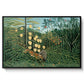 Fight Between a Tiger and a Buffalo, 1908 - Floater Framed Canvas Print