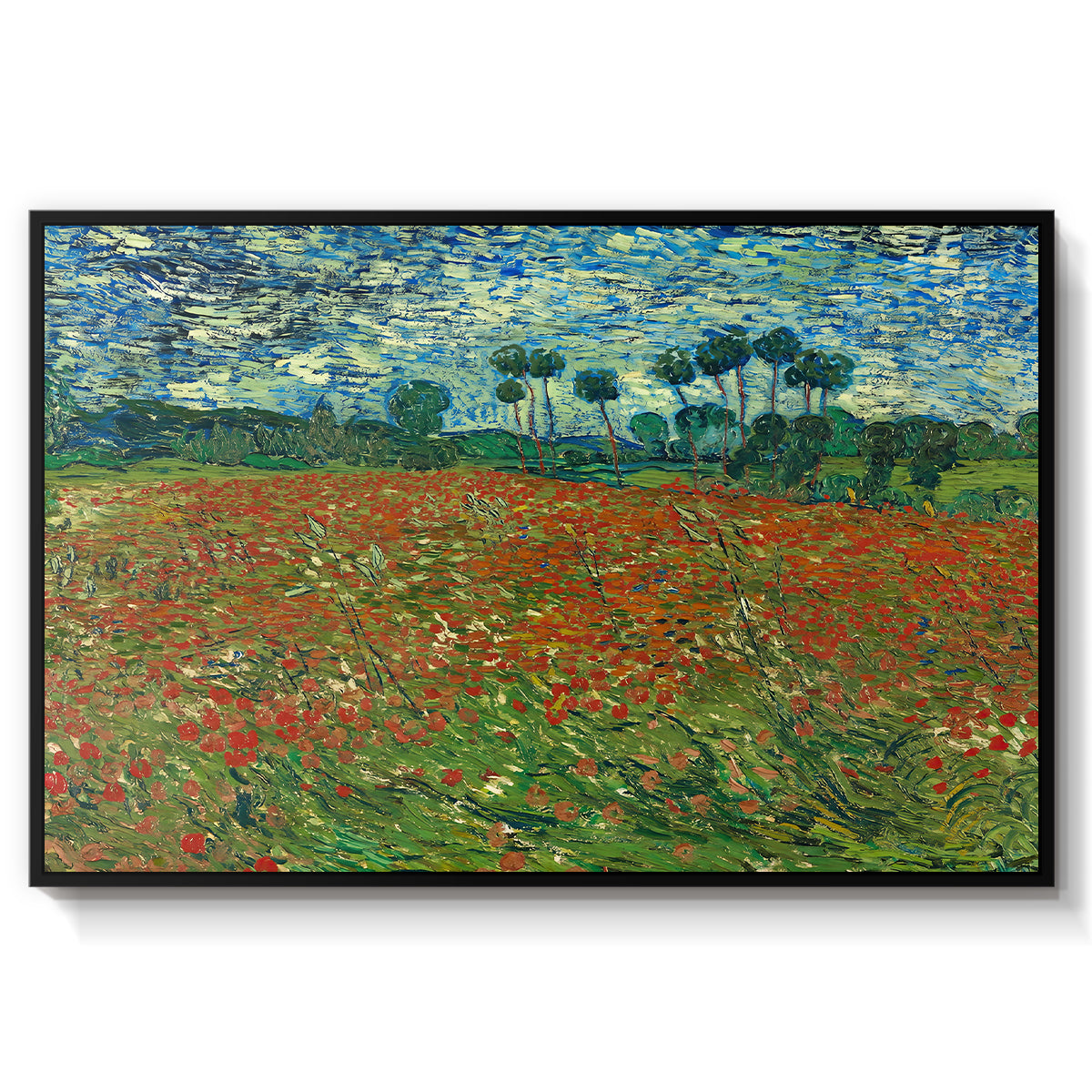 Field with Poppies, 1889 - Floater Framed Canvas Print