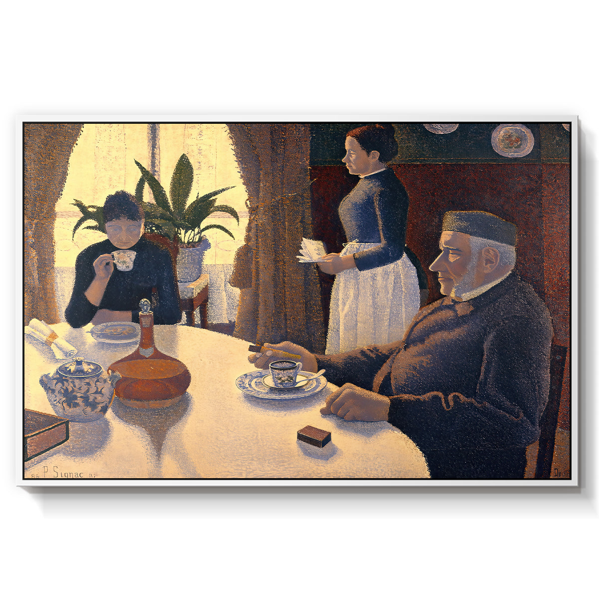 The Dining Room (Breakfast), 1886-1887 - Floater Framed Canvas Print