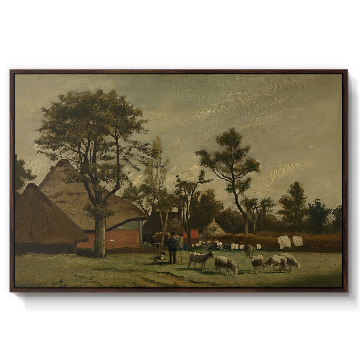 Farmhouse, c. 1865-1875 - Floater Framed Canvas Print