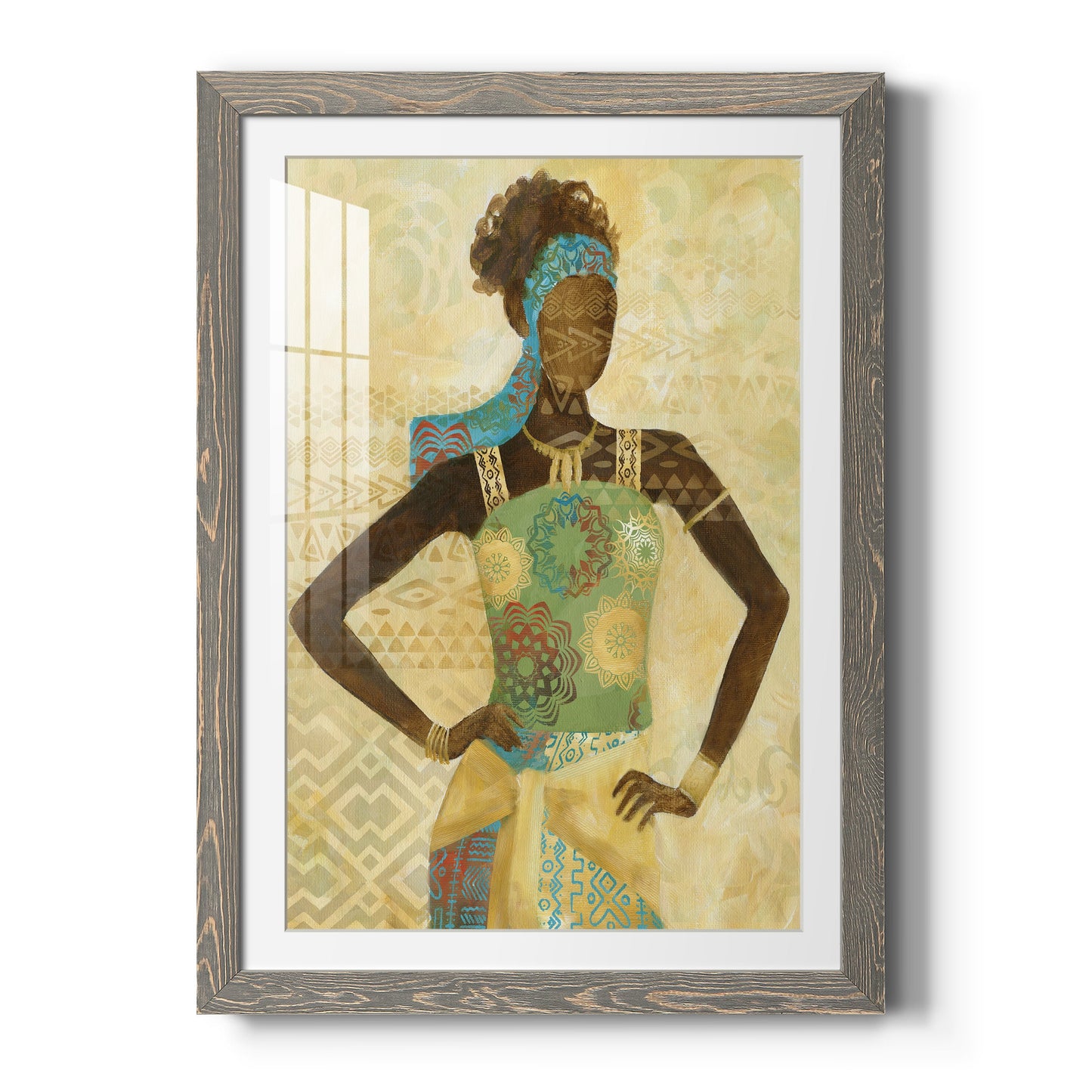 Tribal Vision I - Premium Framed Print - Distressed Barnwood Frame - Ready to Hang