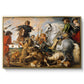 The Wolf and Fox Hunt, c. 1616 - Floater Framed Canvas Print