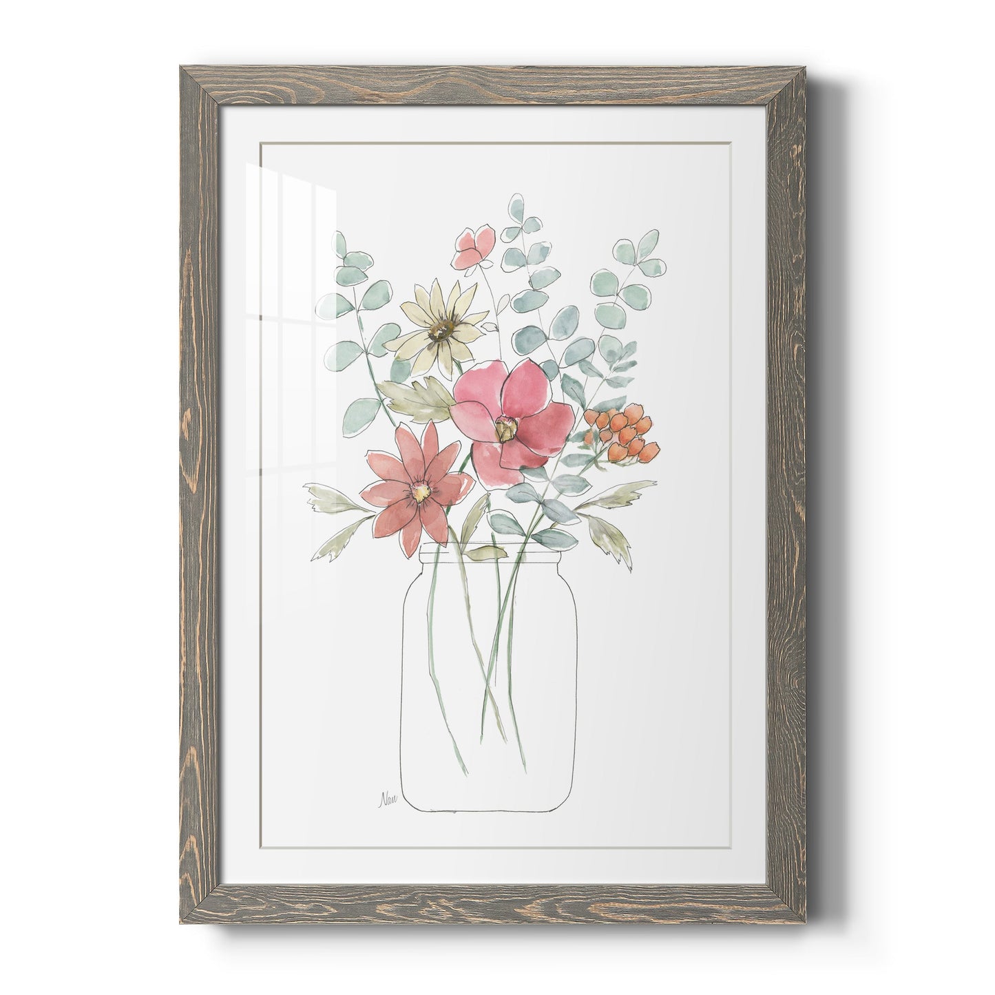 Whimsical Wildflowers II - Barnwood Framed Art Print