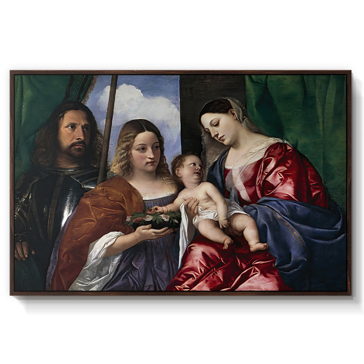 Madonna and Child with Saints Dorothy and George, c. 1516 - Floater Framed Canvas Print