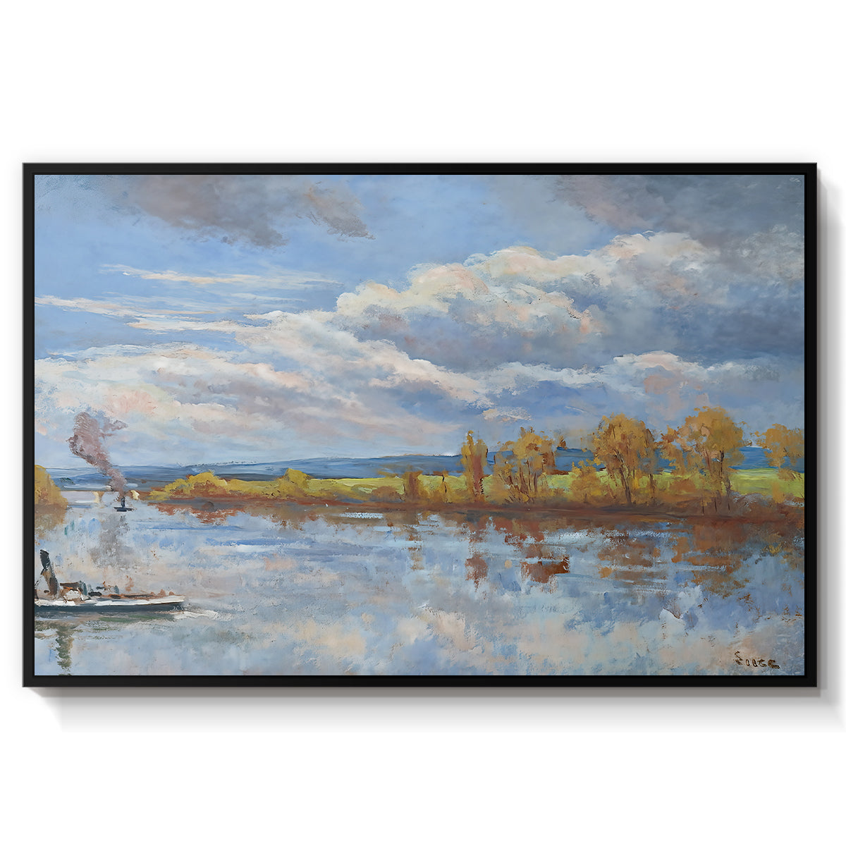 The Banks of the River Seine, 1893 - Floater Framed Canvas Print