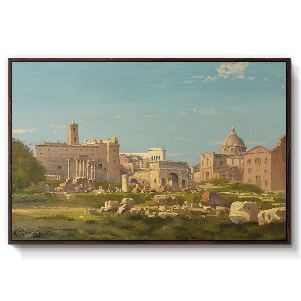 The Roman Forum, c. 1860 - Floater Framed Canvas Print