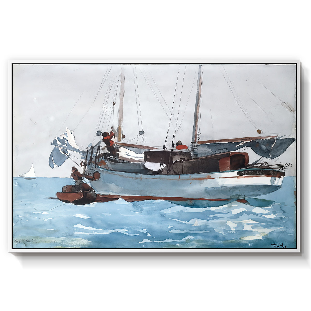 Taking on Wet Provisions, 1903 - Floater Framed Canvas Print