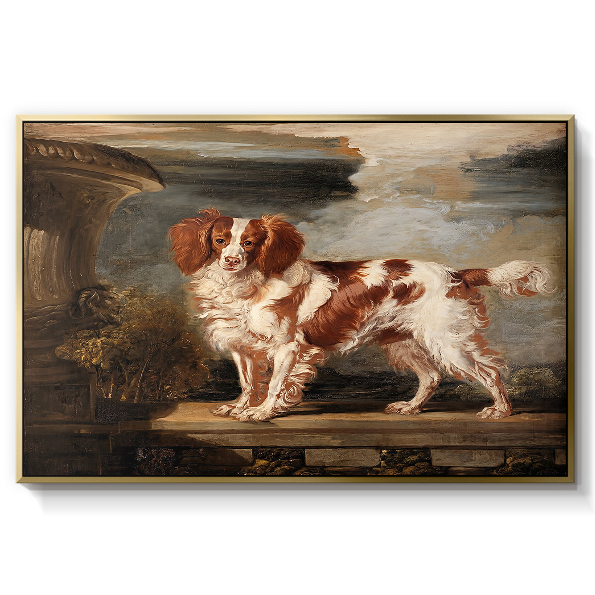 Portrait of Dash, a Favourite Spaniel, Property of Lady Frances Vane-Tempest, 1819 - Floater Framed Canvas Print