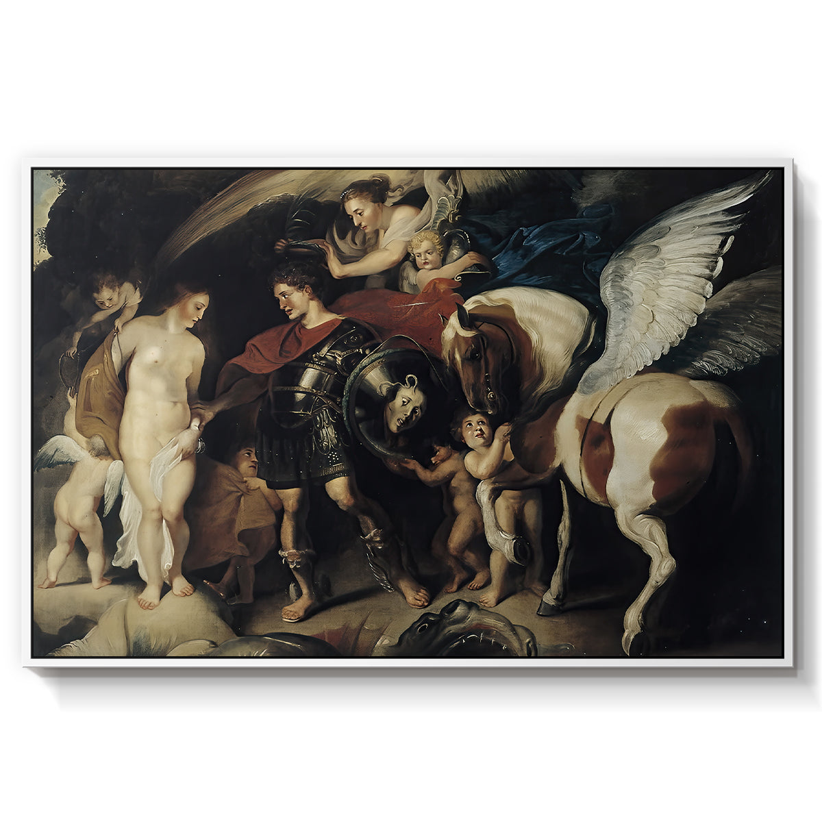 Perseus and Andromeda, c. 1620 - Floater Framed Canvas Print