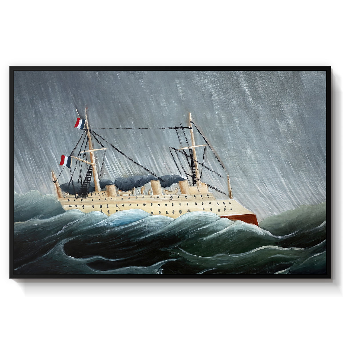 A Ship in the Storm, c. 1899 - Floater Framed Canvas Print