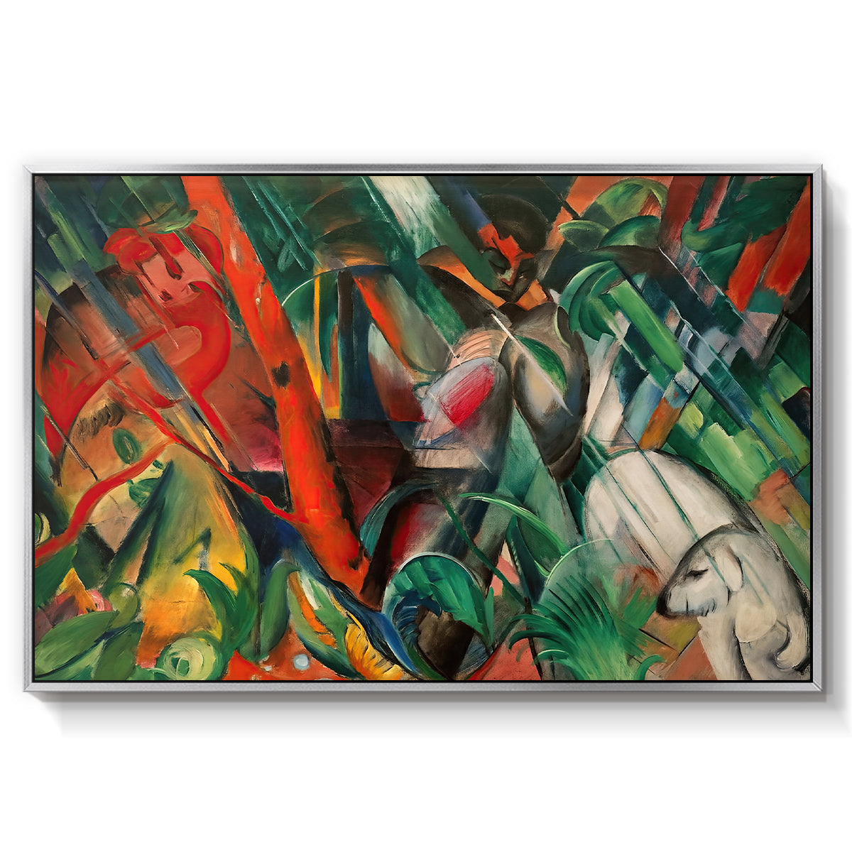 In the Rain, 1912 - Floater Framed Canvas Print