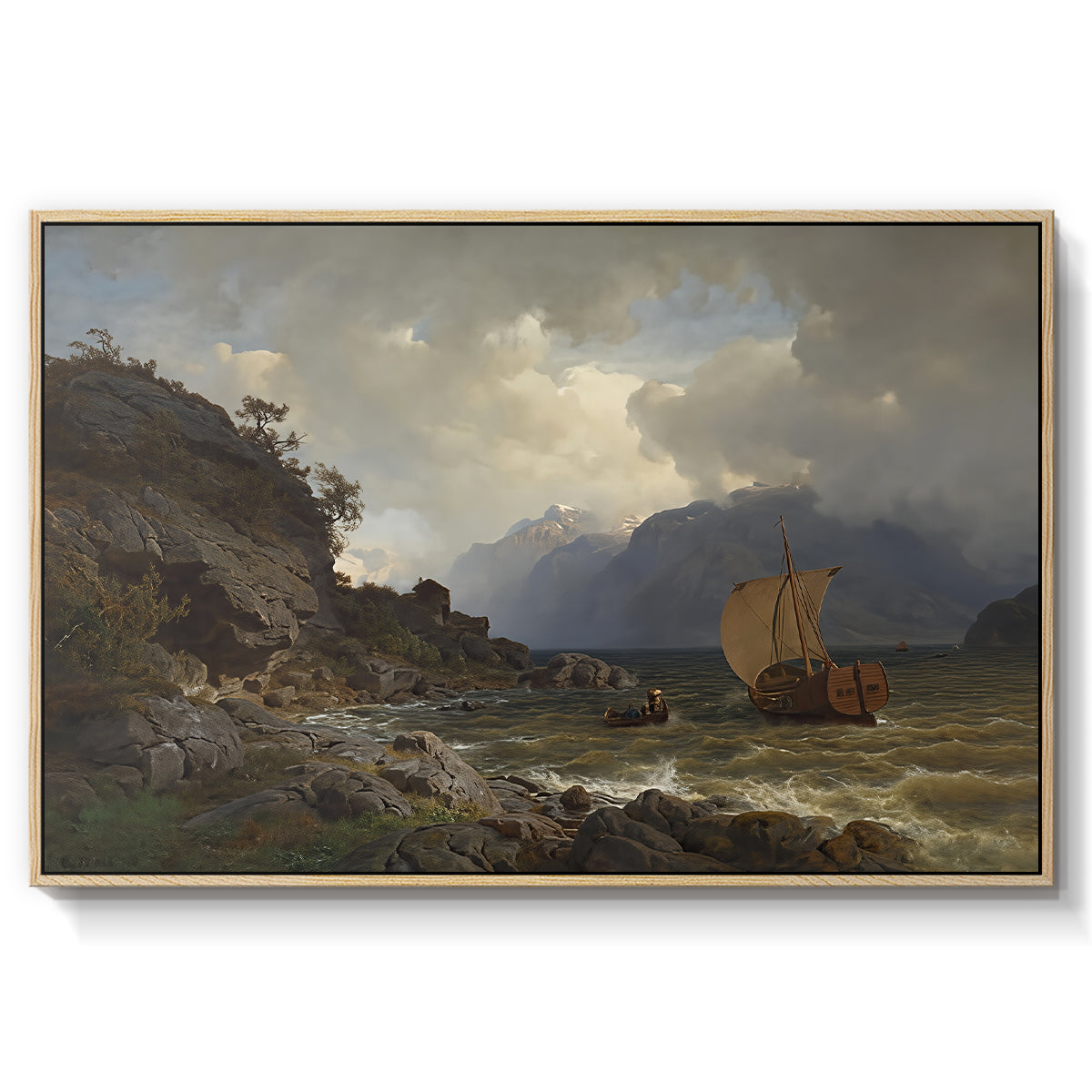 From the Western Coast of Norway, 1862 - Floater Framed Canvas Print