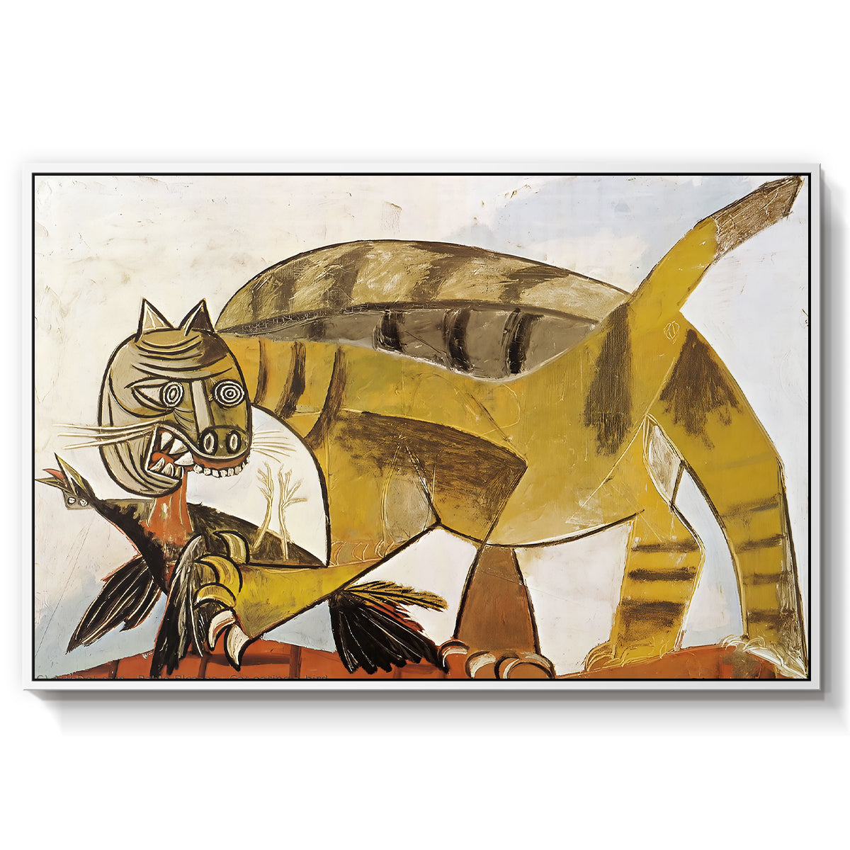 Cat Eating a Bird, 1939 - Floater Framed Canvas Print