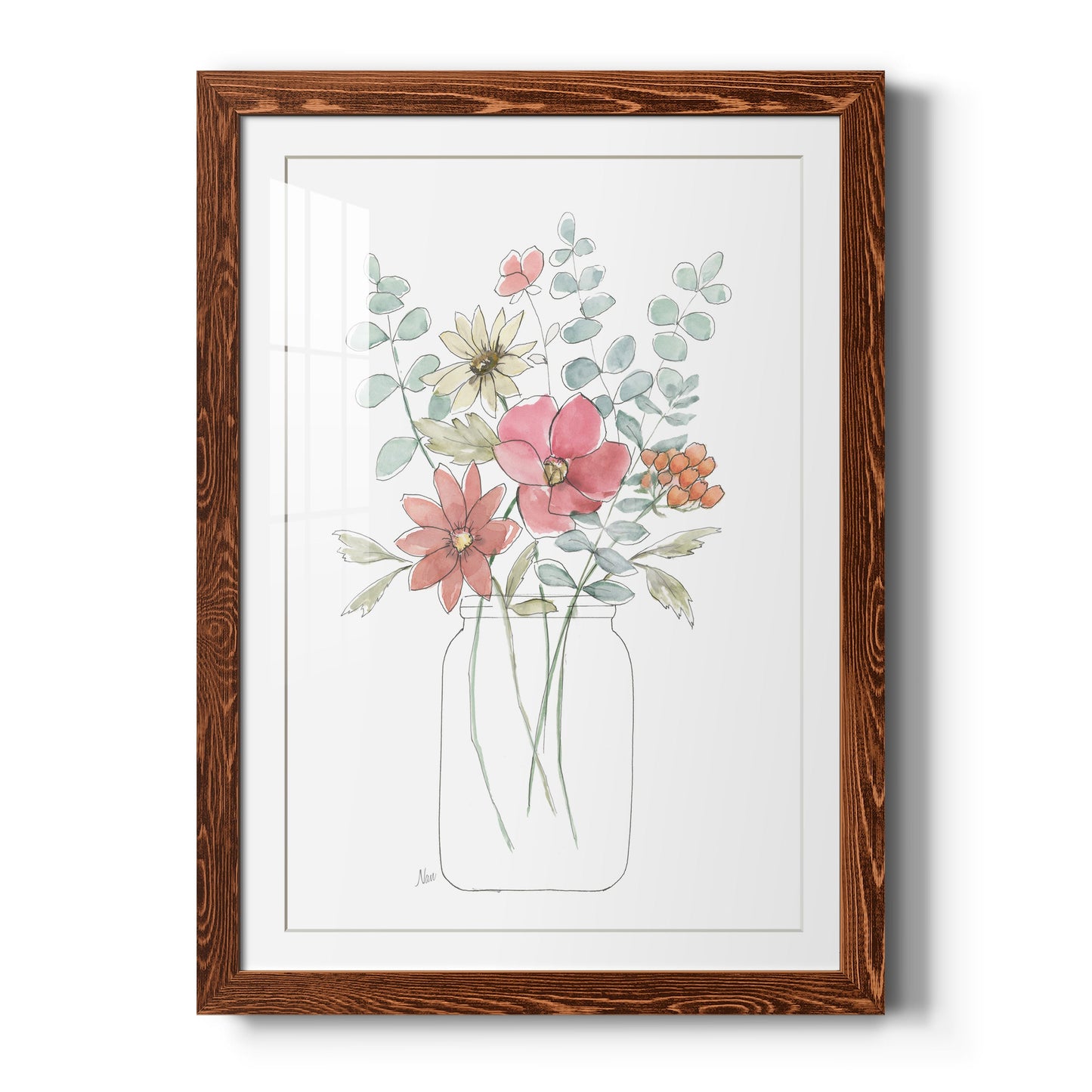 Whimsical Wildflowers II - Premium Framed Print - Distressed Barnwood Frame - Ready to Hang