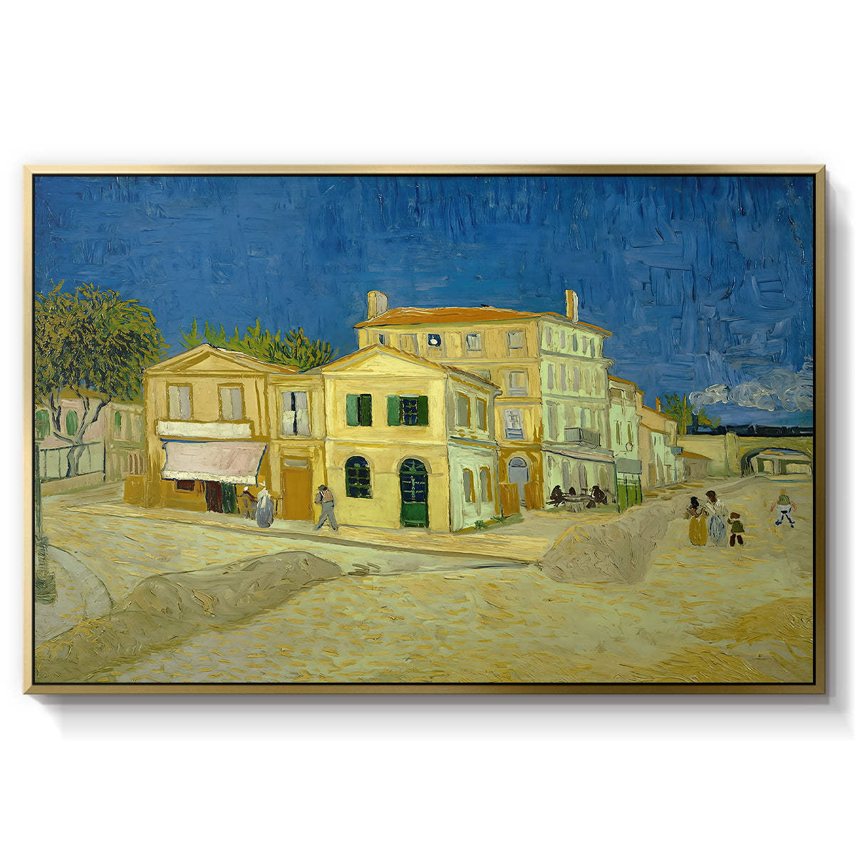 The Yellow House (The Street), 1888 - Floater Framed Canvas Print
