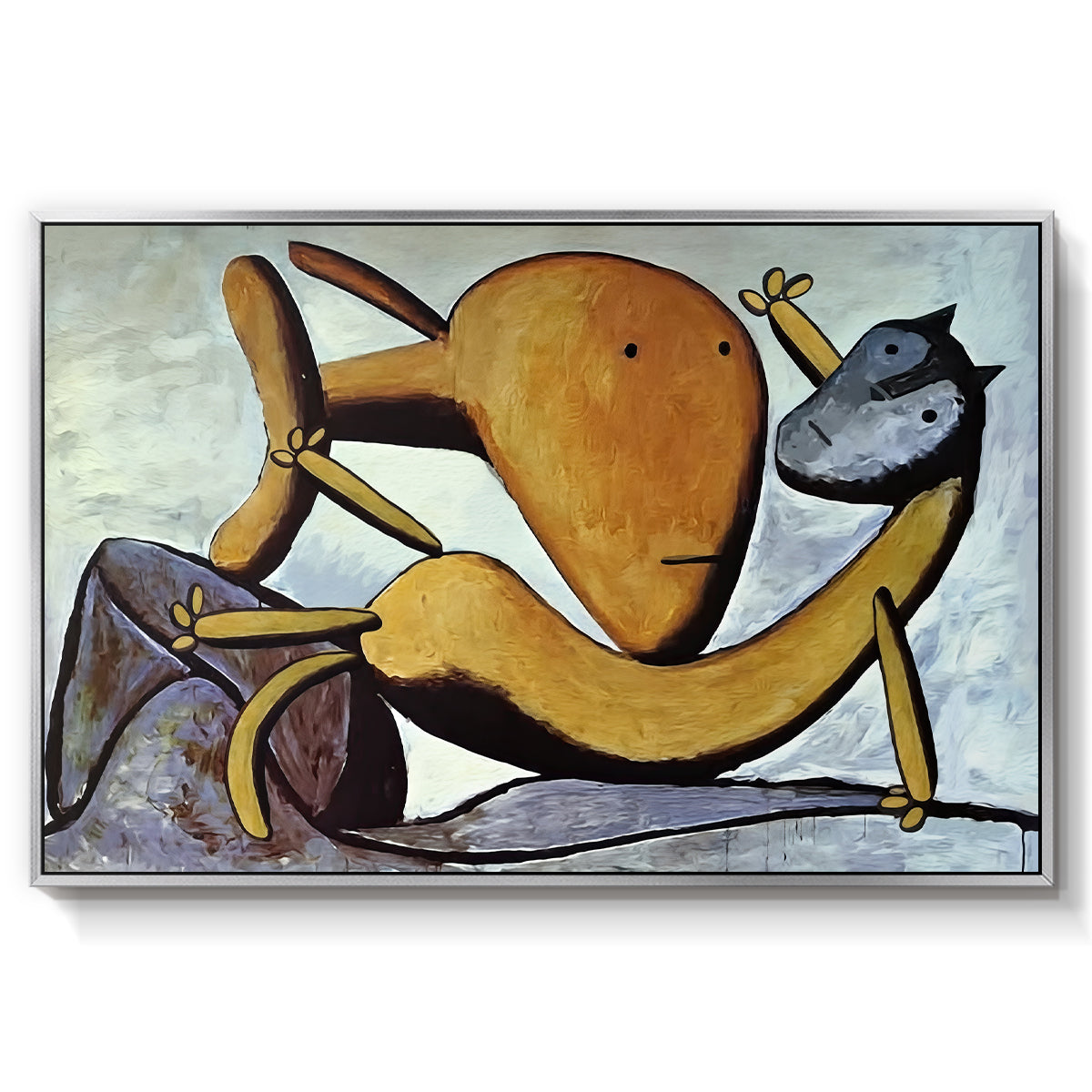 Cat and Big Fish, c. 1931 - Floater Framed Canvas Print