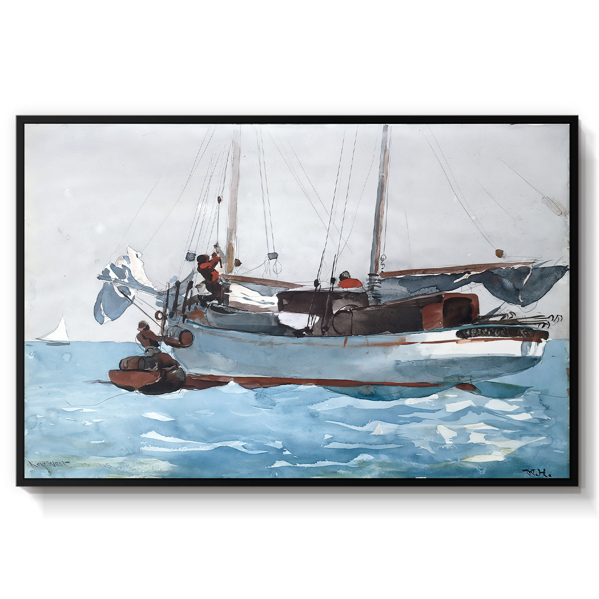 Taking on Wet Provisions, 1903 - Floater Framed Canvas Print