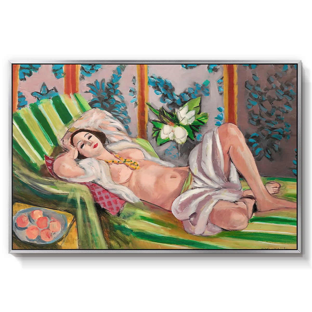 Odalisque Couchée Aux Magnolias, c. 1923 - Floater Framed Canvas Print