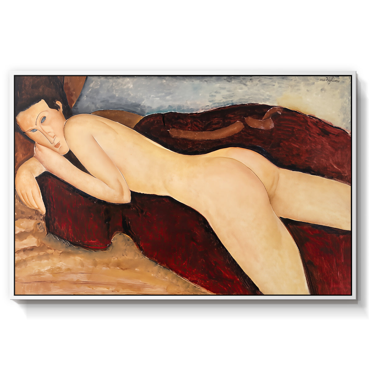 Reclining Nude from the Back (Nu couché de dos), c. 1917 - Floater Framed Canvas Print