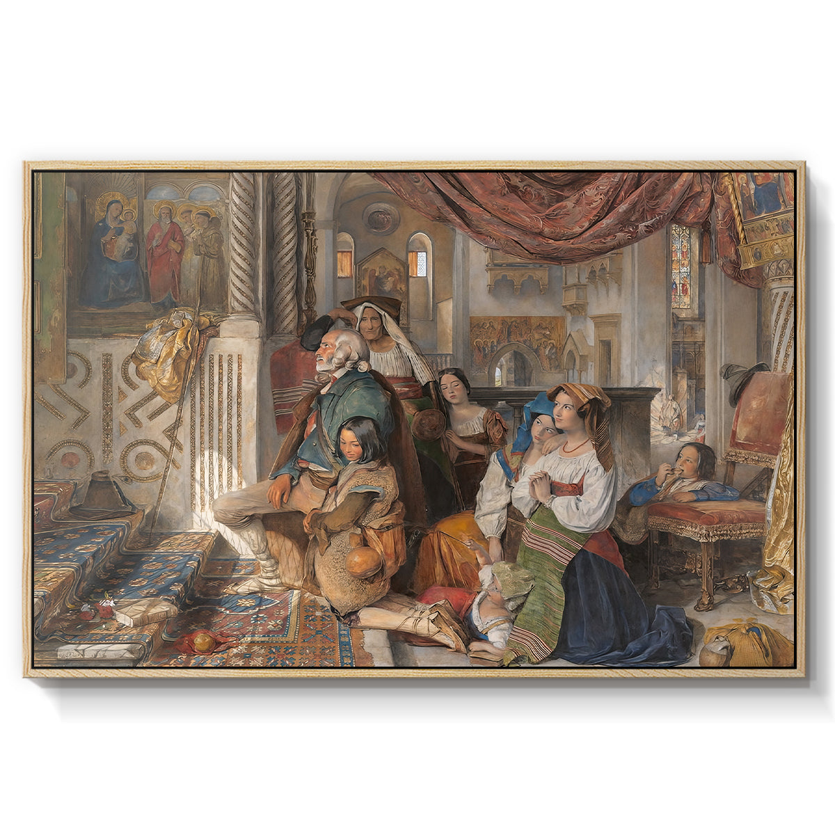 Roman Pilgrims, 1854 - Floater Framed Canvas Print