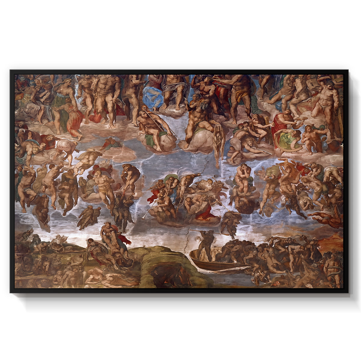 The Last Judgment (Charon's Boat and the Damned), 1536-1541 - Floater Framed Canvas Print